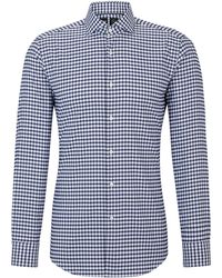 BOSS - Slim-fit Overhemd Van Geruit Hoogwaardig Stretchmateriaal - Lyst