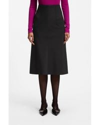 HUGO - Flared Skirt With Seam Details - Lyst