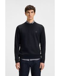 BOSS - Cotton-Terry Sweatshirt With Logo Patch - Lyst