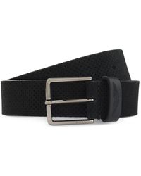 BOSS - X Aston Martin Perforated-Suede Belt With Logo - Lyst