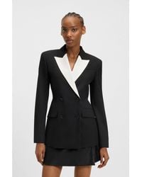 HUGO - Regular-Fit Blazer With Contrast Lapels - Lyst