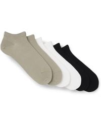 HUGO - Six-Pack Of Cotton-Blend Ankle Socks With Logos - Lyst