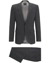 BOSS - Fein gemusterter Slim-Fit Anzug aus Stretch-Gewebe - Lyst