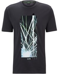 BOSS - Regular-fit T-shirt Van Stretchkatoen Met Nieuw Artwork - Lyst