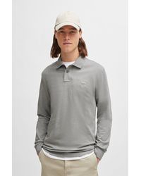 BOSS - Stretch-cotton Slim-fit Polo Shirt With Logo Patch - Lyst