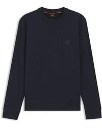BOSS - Sweatshirt Aus Baumwoll-Terry Mit Logo-Patch - Lyst