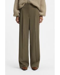BOSS - Straight-Fit Trousers With Pleat Front - Lyst