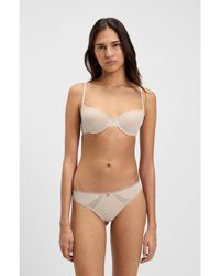 BOSS - Microfibre Thong With Lace Inserts - Lyst