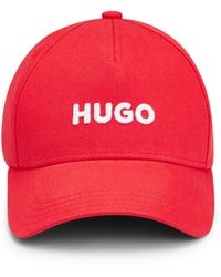 HUGO - Pet Van Katoenen Twill Met Logostiksel En Drukknoopsluiting - Lyst
