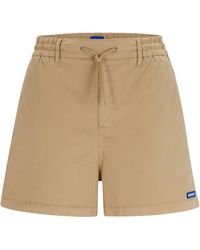 HUGO - Relaxed-Fit Shorts aus Stretch-Baumwolle mit Logo-Etikett - Lyst