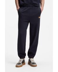 HUGO - Cotton-Terry Tracksuit Bottoms With Logo Badge - Lyst