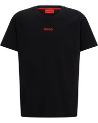 HUGO - Bold Contast Logo Crew Neck T-Shirt - Lyst