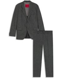 HUGO - Modern-Fit Tweed-Anzug Aus Woll-Mix - Lyst