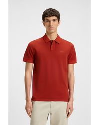 BOSS - Cotton-Piqué Polo Shirt With Logo Print - Lyst