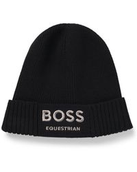 BOSS - Equestrian Fisherman Beanie Hat - Lyst