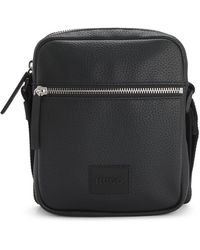 HUGO - Reporter-Tasche Aus Genarbtem Kunstleder Mit Gummiertem Logo-Patch - Lyst