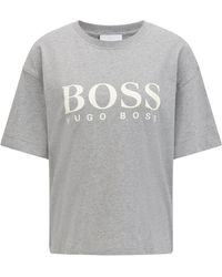 BOSS by HUGO BOSS Oversized-fit Logo T-shirt In Organic Cotton - Metallic