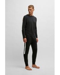 BOSS - Cotton-Blend Pyjamas With Contrast Inserts - Lyst