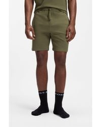 BOSS - Cotton-Blend Pyjama Shorts With Embroidered Logo - Lyst