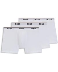 BOSS - Set Van Drie Boxershorts Met Logo's Van Stretchkatoen - Lyst