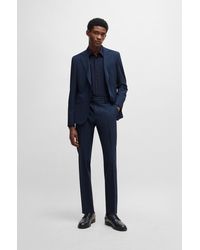 BOSS - Slim-fit Suit In Micro-patterned Performance-stretch Cloth - Lyst