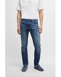BOSS - Slim-fit Jeans In Blue Comfort-stretch Denim - Lyst