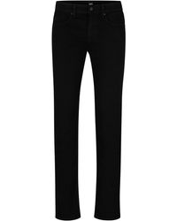 BOSS - Slim-fit Jeans Van Superzacht Zwart Italiaans Denim - Lyst