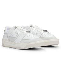 BOSS - Leather Trainers With Suede Trims And Perforations - Lyst