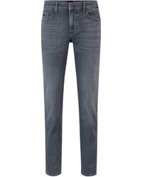 BOSS - Graue Slim-Fit Jeans aus besonders softem italienischem Denim - Lyst