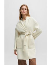 BOSS - Belted Coat In Virgin Wool And Cashmere - Lyst