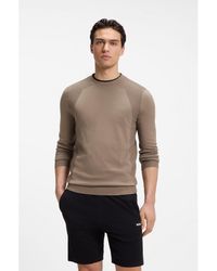 BOSS - Cotton-Blend Sweater With Bodymapping Structure - Lyst