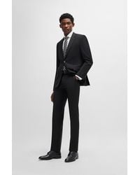 BOSS - Regular-fit Suit In A Melange Virgin-wool Blend - Lyst