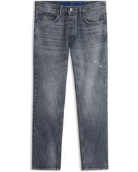 HUGO - Vaqueros Regular Fit En Denim Medio Con Trama Cruzada - Lyst