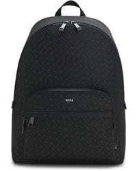 BOSS - Rucksack Mit Monogrammen Und Folien-Logo-Prägung - Lyst