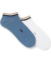 BOSS - Two-Pack Of Ankle Socks With Signature-Stripe Cuffs - Lyst