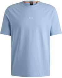BOSS - T-shirt Relaxed Fit en coton stretch, à logo imprimé - Lyst