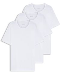 BOSS - Set Van Drie T-Shirts Van Katoen Met Logostiksel - Lyst