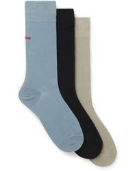 HUGO - Three-Pack Of Regular-Length Socks With Logos - Lyst
