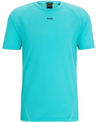 BOSS - Slim-fit T-shirt Van Superelastisch Materiaal Met Decoratief Reflecterend Artwork - Lyst