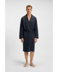 BOSS - Logo-Embroidered Dressing Gown - Lyst