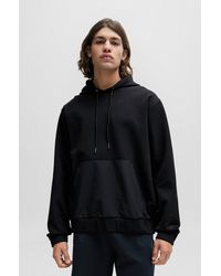 HUGO - Relaxed-fit Hoodie In Stretch Cotton With Contrast Pocket - Lyst