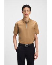 BOSS - Beige Men's Polo Shirts Size M - Lyst