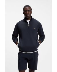 BOSS - Cotton-Blend Jacket With Metallic Logo - Lyst