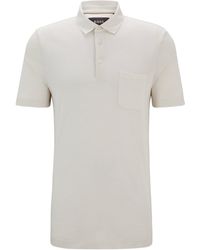 BOSS - Regular-Fit Poloshirt aus Seiden-Mix mit Baumwolle - Lyst