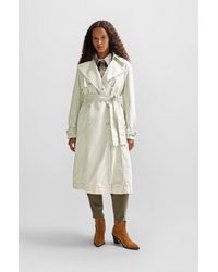 BOSS - Oversized-fit Trench Coat In Water-repellent Cotton - Lyst