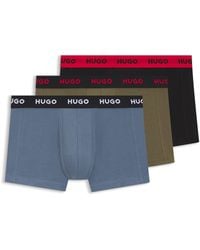 HUGO - Set Van Drie Korte Boxers Met Logotailleband Van Jacquard - Lyst