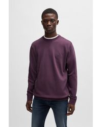 BOSS - Cotton-Terry Regular-Fit Sweatshirt With Logo Patch - Lyst