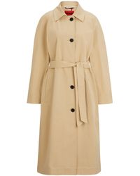 HUGO - Relaxed-Fit Trenchcoat aus Stretch-Baumwolle - Lyst