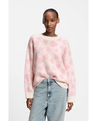 HUGO - Oversized-Fit Sweater With Heart Jacquard - Lyst