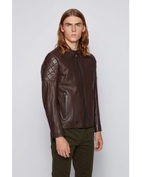 hugo boss lefox leather jacket